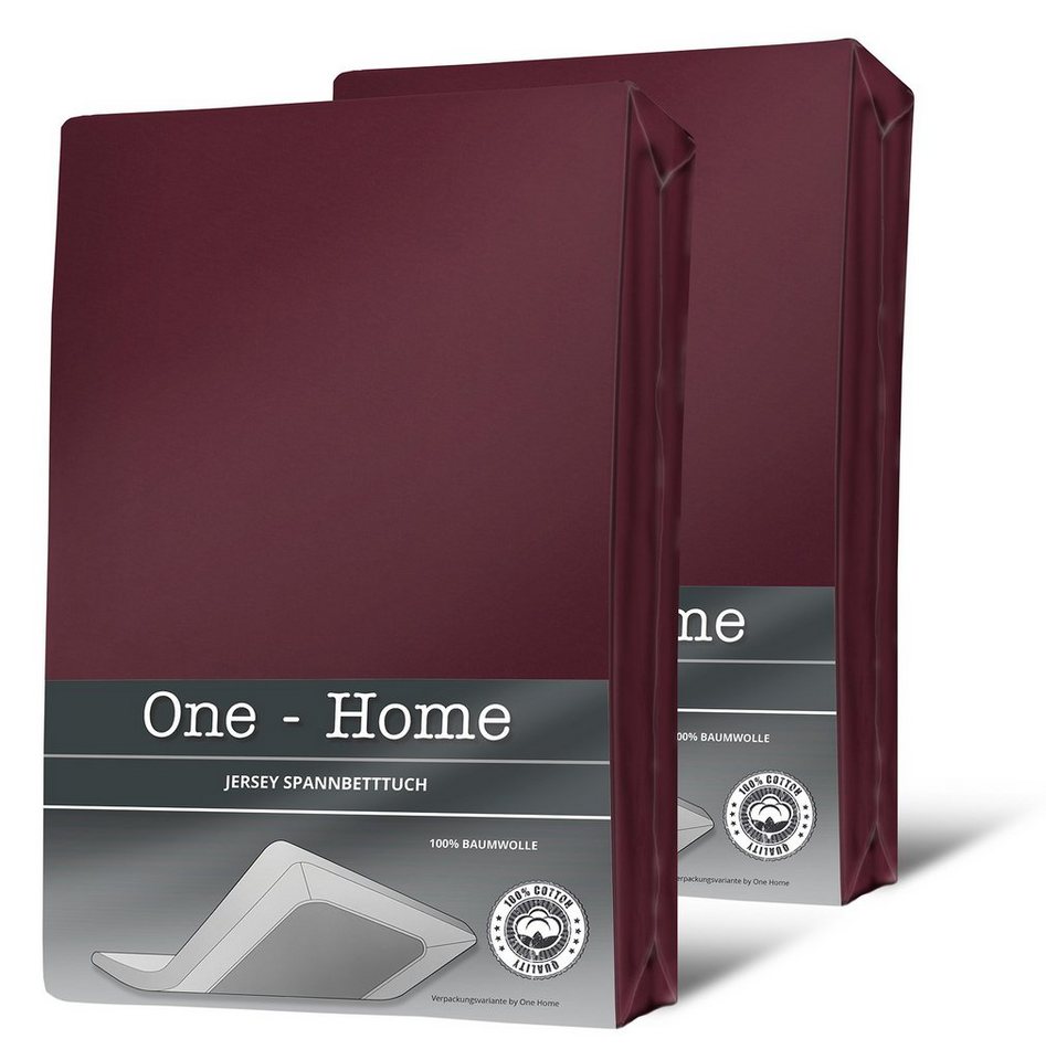 One Home Spannbettlaken Jersey, Jersey, Gummizug: rundum, (2 Stück), Double Pack mit Rundumgummizug, für Topper von One Home