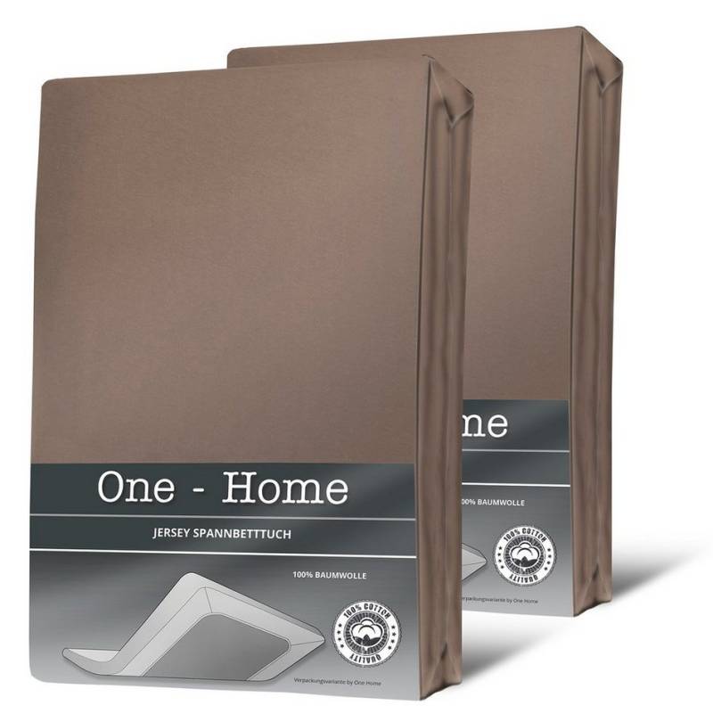 One Home Spannbettlaken Jersey, Jersey, Gummizug: rundum, (2 Stück), Double Pack mit Rundumgummizug, für Topper von One Home