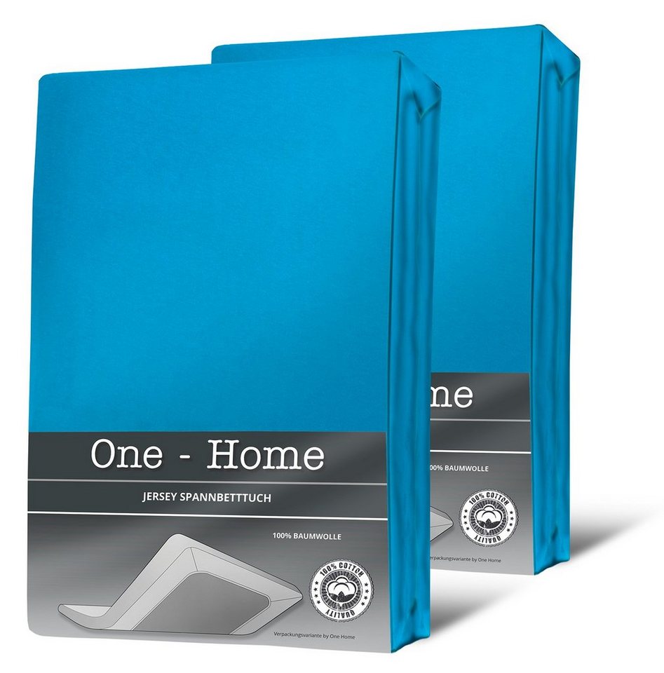 Spannbettlaken Jersey, One Home, Jersey, Gummizug: rundum, (2 Stück), Double Pack mit Rundumgummizug, für Topper von One Home