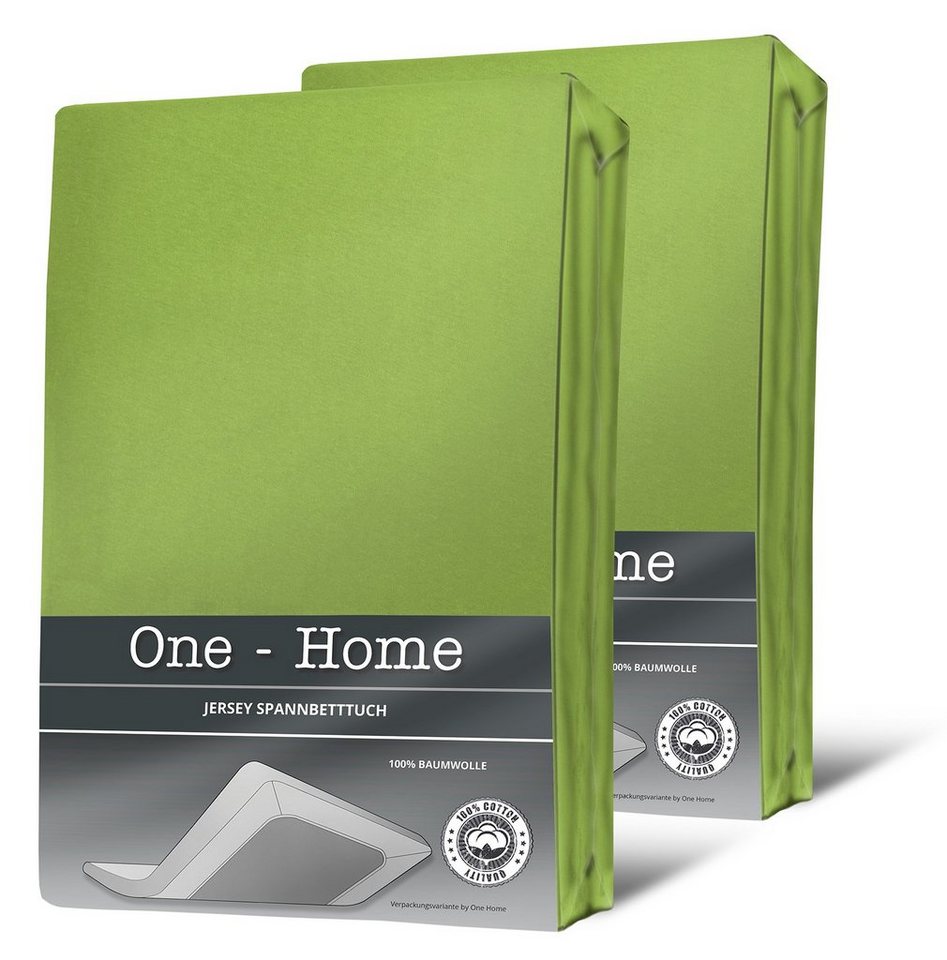 Spannbettlaken Jersey, One Home, Jersey, Gummizug: rundum, (2 Stück), Double Pack mit Rundumgummizug, weich von One Home