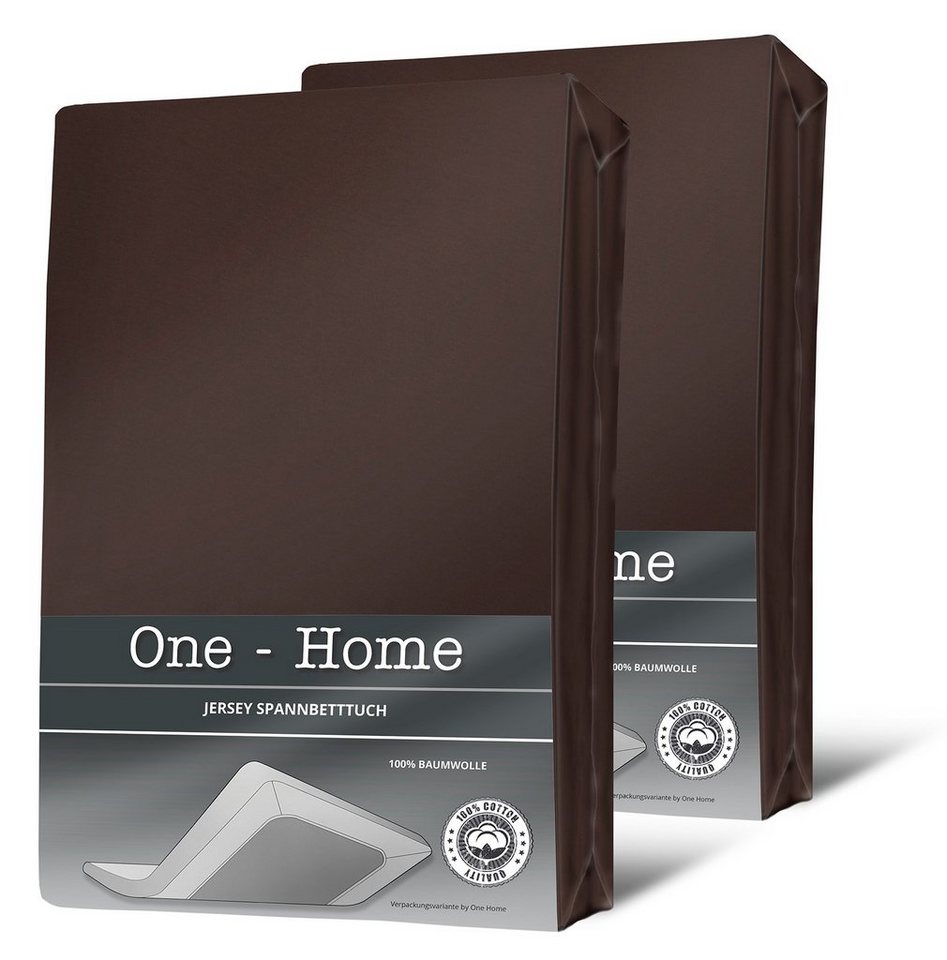 Spannbettlaken Jersey, One Home, Jersey, Gummizug: rundum, (2 Stück), Double Pack mit Rundumgummizug, weich von One Home