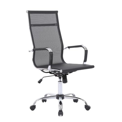 One Living Bürostuhl LIGHTMESH Schreibtischstuhl aus atmungsaktivem Mesh mit festen Armlehnen, Gestell aus verchromtem Stahl und stabiler Basis, ergonomisches Design von One Living