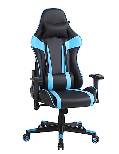 One Living RAPTOR Gaming-Stuhl für Rückenlehne, verstellbar, mit Armlehnen (schwarz/blau) von One Living