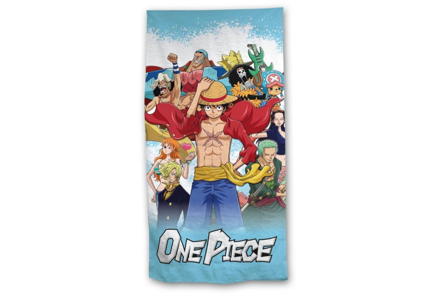 One Piece Anime Strandtuch One Piece Ruffy and Friends XL Badetuch, Mikrofaser, 70x140 cm von One Piece Anime