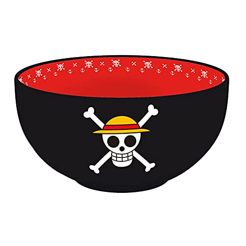 One Piece - Müslischale - Luffy Ruffy Logo - keramik XXL Müslischüssel - Skull - Schwarz - 600ml von One Piece