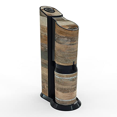 One-Wheel | selbstklebende Folie passend für SodaStream Crystal 2.0 | Wassersprudler-Aufkleber | Design Holzstruktur Farbe braun | Motiv: Holz von One-Wheel