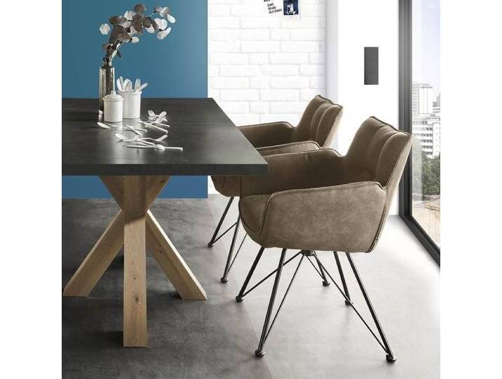 set one Armlehnstuhl Frisco Mikrofaser Designer-Gestell von One