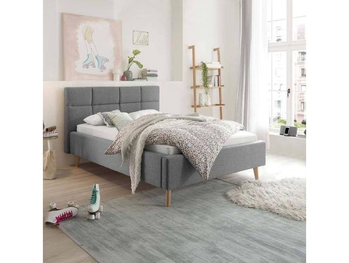 set one Cary Komfort Polsterbett Webstoff Faro 140x200cm Hellgrau modern, Mit Kopfteil höhenverstellbar set one Cary Komfort Polsterbett Webstoff Faro 140x200cm Hellgrau modern, Mit Kopfteil höhenverstellbar von One