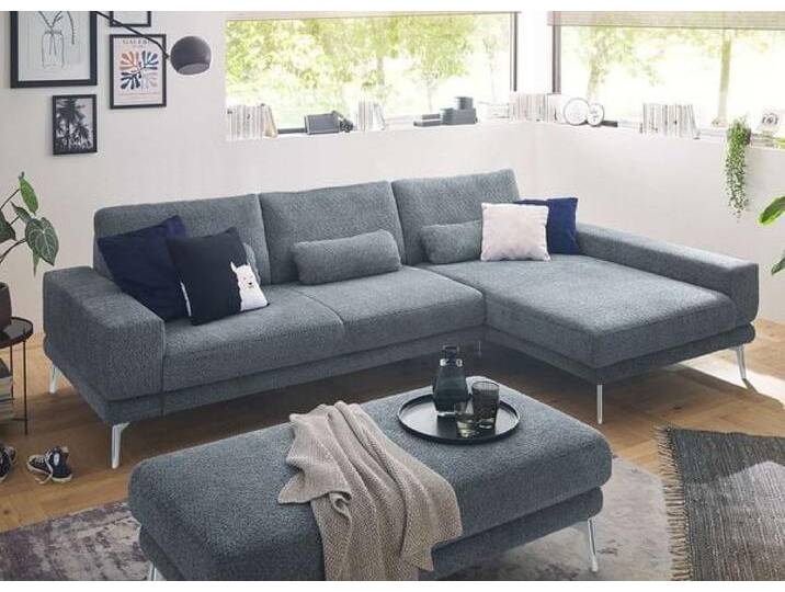 set one SO 3600 Ecksofa mit Hocker Blau von One