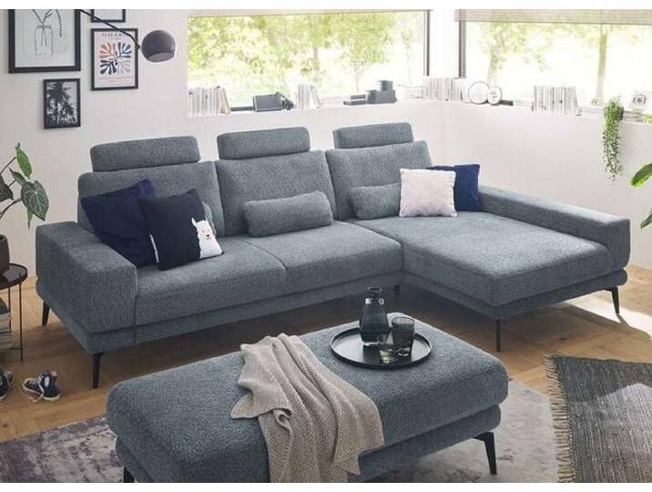 set one SO 3600 Ecksofa mit Hocker Blau von One