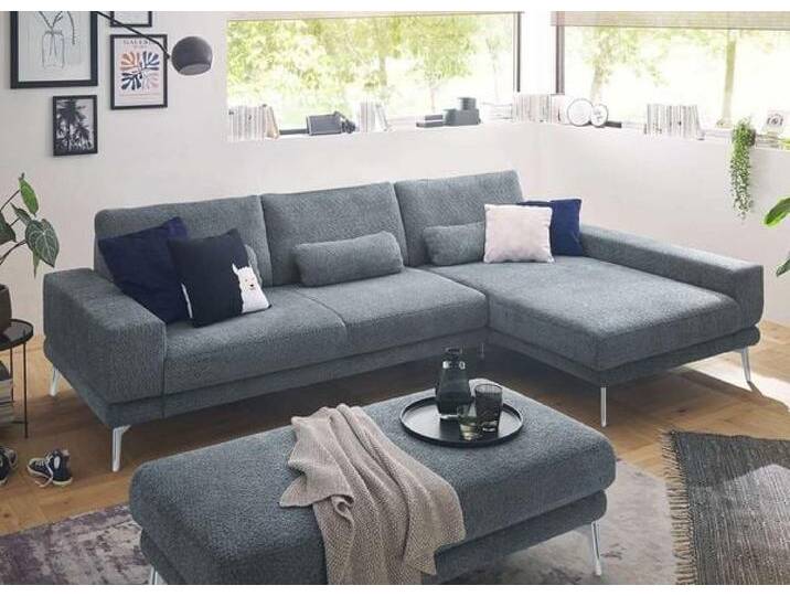 set one SO 3600 Ecksofa mit Hocker Blau von One