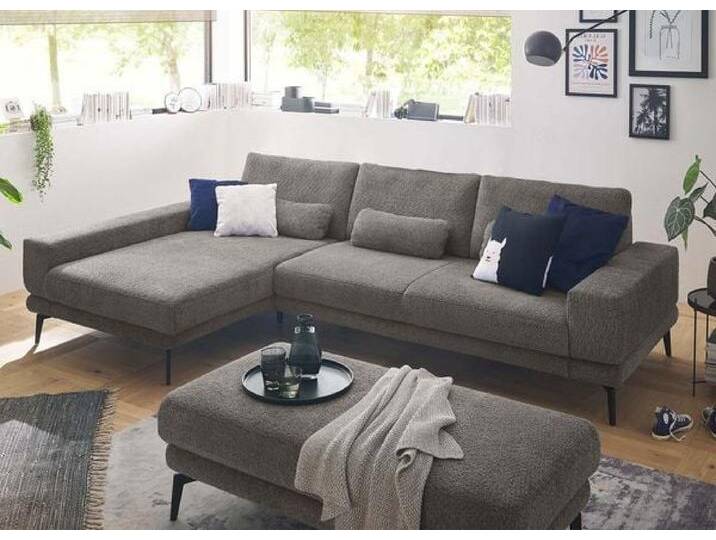 set one SO 3600 Ecksofa mit Hocker Dunkelgrau von One