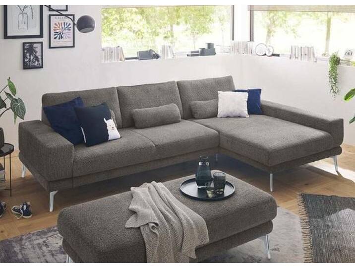 set one SO 3600 Ecksofa mit Hocker Dunkelgrau von One