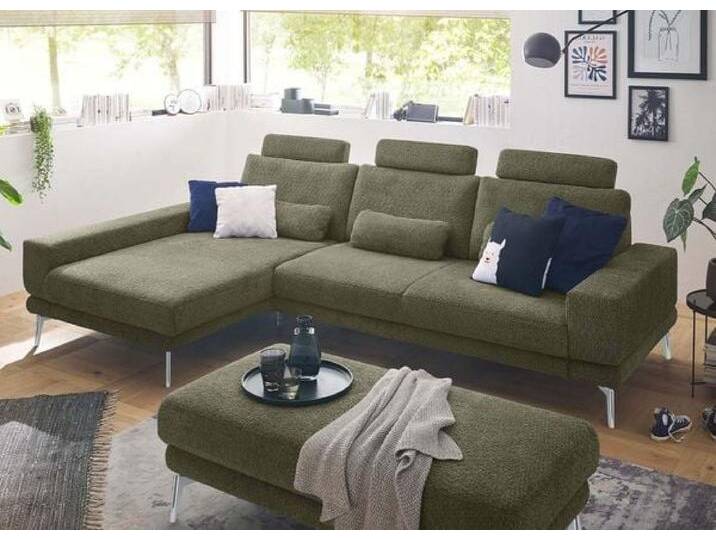 set one SO 3600 Ecksofa mit Hocker Grün von One