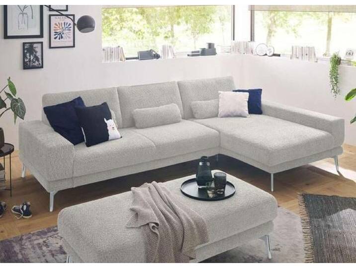 set one SO 3600 Ecksofa mit Hocker Hellgrau von One