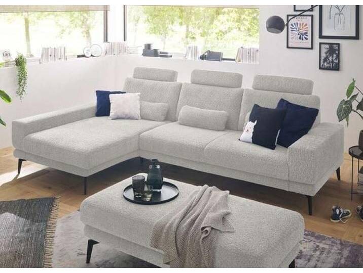 set one SO 3600 Ecksofa mit Hocker Hellgrau von One