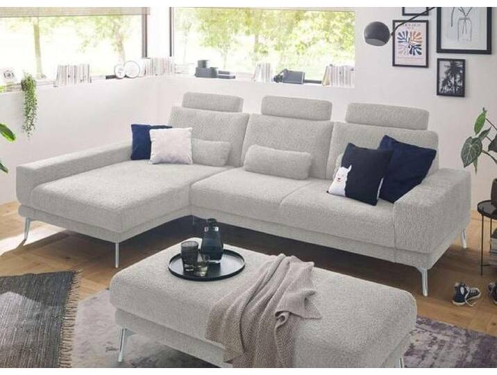 set one SO 3600 Ecksofa mit Hocker Hellgrau von One