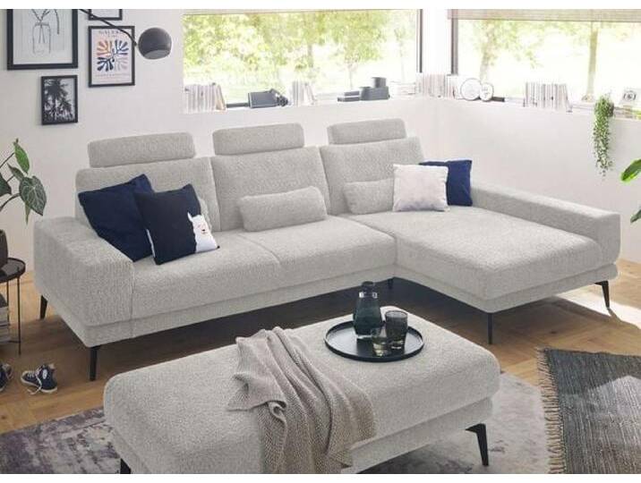 set one SO 3600 Ecksofa mit Hocker Hellgrau von One