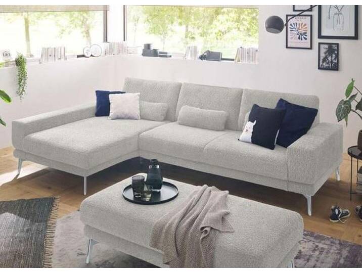 set one SO 3600 Ecksofa mit Hocker Hellgrau von One