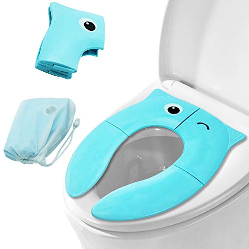 OneChois Kinder Toilettensitz, Faltbarer Toilettensitz,Tragbar Reise WC Sitz Kleinkind Töpfchentrainer mit Aufbewahrungstüte (Style 2) von OneChois