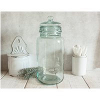 Großes 4-Liter-Glasgefäß Aus Blauem Spiegelglas Großes 4-Liter-Glasgefäß Aus Blauem Spiegelglas von OneDayInFrance