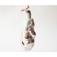 Vintage Glas Affe, Neujahr Ornament Weihnachtsbaumschmuck Jahr Des Affen Glänzend Silber, Weihnachtsaffe Retro von OneEraLate