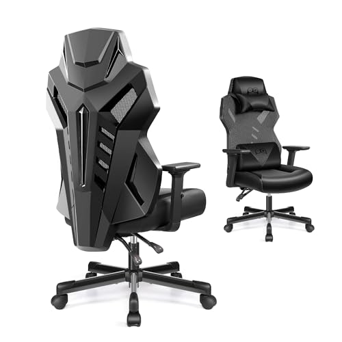 OneGame Video Gaming Stuhl, Atmungsaktiver Computer Racing Style Drehstuhl Verstellbare Rückenlehne Ergonomischer Gamer Desk Chair mit Lendenwirbelstütze, Schwarz von OneGame