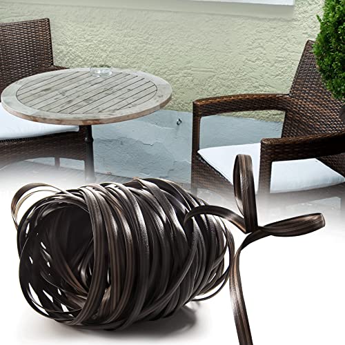 OneGas Weidenkorb-Reparatur-Set, 70 m, Synthetisches Rattan-Reparaturmaterial, wasserdicht, flaches Band für Garten, Terrasse, Möbel und Rattan (8 mm B x 1,2 mm THK), Tiefkaffeebraun, 6# von OneGas