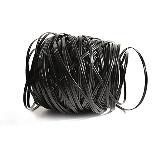 OneGas Weidenkorb-Reparatur-Set, 90 m, Synthetisches Rattan-Reparaturmaterial, wasserdicht, flaches Band für Garten, Terrasse, Möbel und Rattan (4 mm B x 1,5 mm THK), doppeltes Schwarz, 603# von OneGas