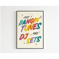 Arctic Monkeys - Just Banging Tunes & Dj Sets Mid Century Lyrics Musik A3 A4 A5 Wandkunst Poster Print Geschenk von OneLouderPrints