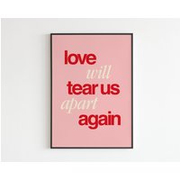 Joy Division - Love Will Tear Us Apart Again Lyrics Musik A3 A4 A5 Wandkunst Poster Print Geschenk Gig von OneLouderPrints