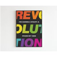 Oasis - "I'm Going To Start A Revolution From My Bed' Lyrics Musik A3 A4 A5 Wandkunst Poster Print Gig von OneLouderPrints