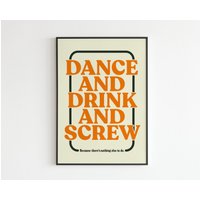 Pulp - "Dance & Drink Screw' Common People Lyrics Musik A3 A4 A5 Wand Kunst Poster Druck Geschenk von OneLouderPrints