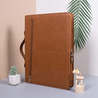 Braun Vegan Leder Mappe, Leder Organizer Mit Griff, A4 Notebook Cover Für Männer, Geschenk Ihn, Vatertag Geschenk, Firmengeschenk von OneManOneBag