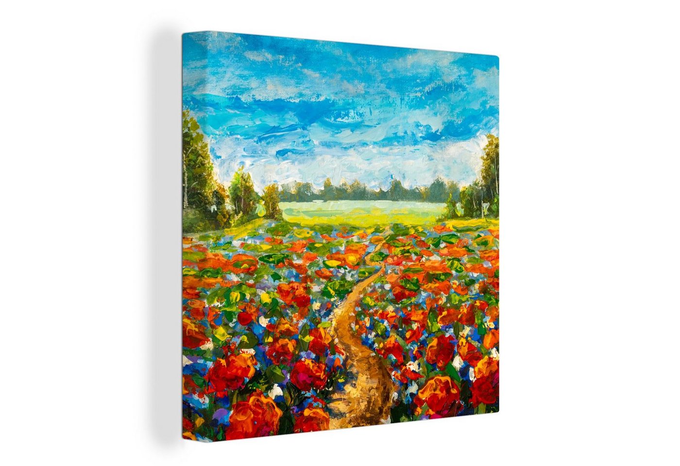 OneMillionCanvasses® Gemälde Malerei - Ölfarbe - Blumen - Natur, (1 St), Leinwand Bilder für Wohnzimmer Schlafzimmer von OneMillionCanvasses®