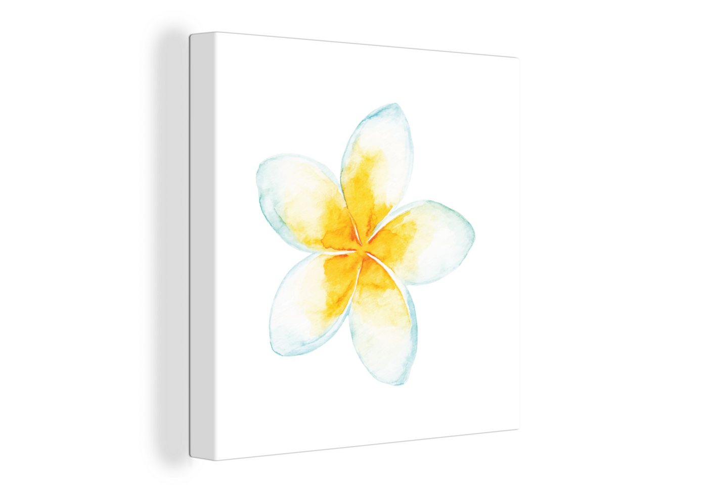 OneMillionCanvasses® Leinwandbild Aquarellfarbe - Blume - Tropisch, (1 St), Leinwand Bilder für Wohnzimmer Schlafzimmer von OneMillionCanvasses®