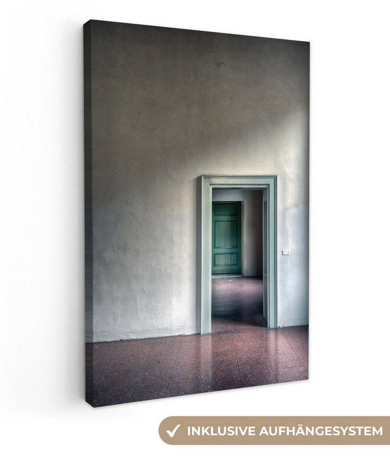 OneMillionCanvasses® Leinwandbild Architektur - Haus - Tür - Abstrakt, Fotodruck (1 St), Leinwand Canvas Wandbild, Wanddekoration 20x30 cm von OneMillionCanvasses®