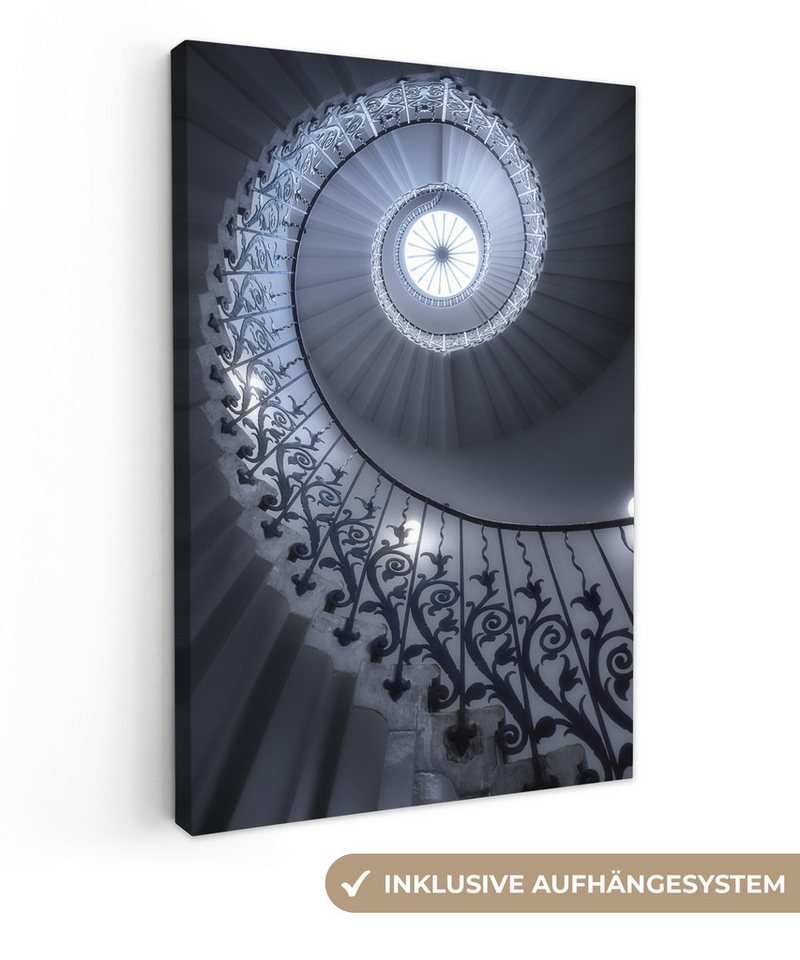 OneMillionCanvasses® Leinwandbild Architektur - Treppe - Spirale, Fotodruck (1 St), Leinwand Canvas Wandbild, Wanddekoration 20x30 cm von OneMillionCanvasses®