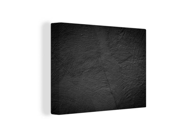 OneMillionCanvasses® Leinwandbild Beton - Schwarz - Industriell, (1 St), Wandbild Leinwandbilder, Aufhängefertig, Wanddeko 40x30 cm von OneMillionCanvasses®