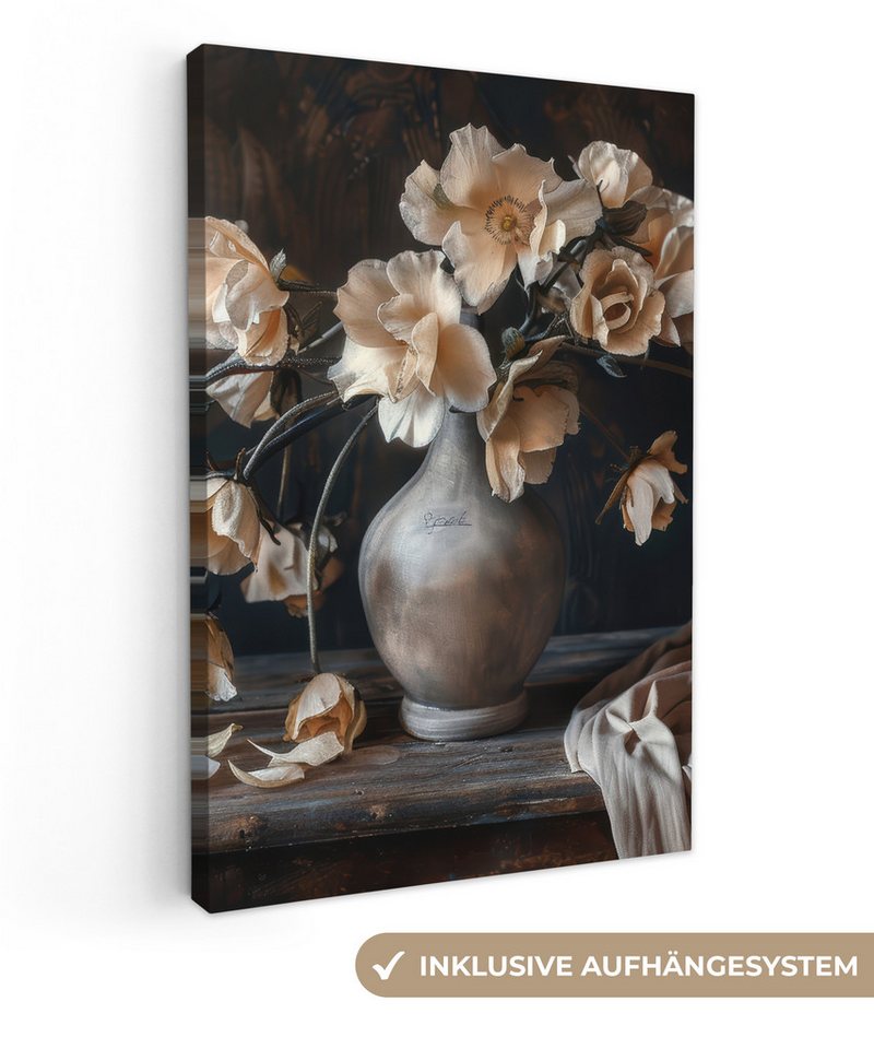 OneMillionCanvasses® Leinwandbild Blumen - Vase - Kunst - Stilleben, Fotodruck (1 St), Leinwand Bilder Klein, Wand Dekoration Aesthetic 30x20 cm von OneMillionCanvasses®