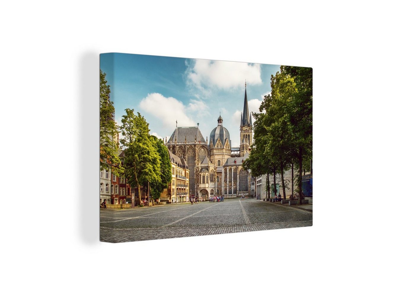 OneMillionCanvasses® Leinwandbild Der Aachener Dom stammt aus dem Mittelalter, Fotodruck (1 St), Leinwand Bilder Klein, Wand Dekoration Aesthetic 30x20 cm von OneMillionCanvasses®