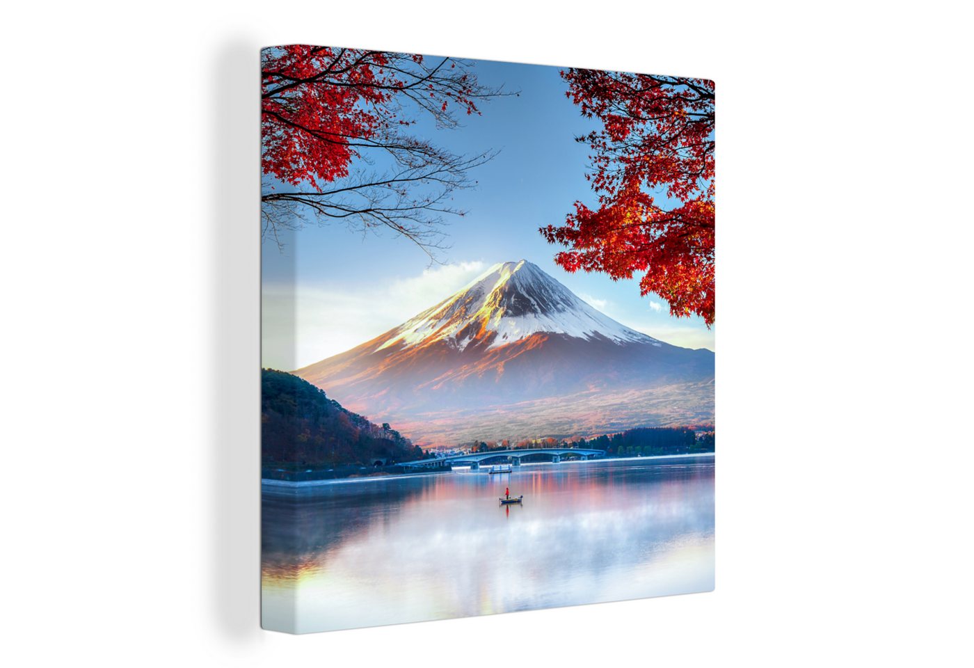 OneMillionCanvasses® Leinwandbild Der japanische Berg Fuji in Asien im Herbst, (1 St), Leinwand Bilder für Wohnzimmer Schlafzimmer von OneMillionCanvasses®