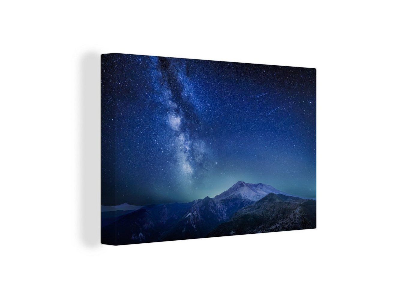 OneMillionCanvasses® Leinwandbild Die Berge von Oregon bei Nacht, (1 St), Wandbild Leinwandbilder, Aufhängefertig, Wanddeko, 30x20 cm von OneMillionCanvasses®