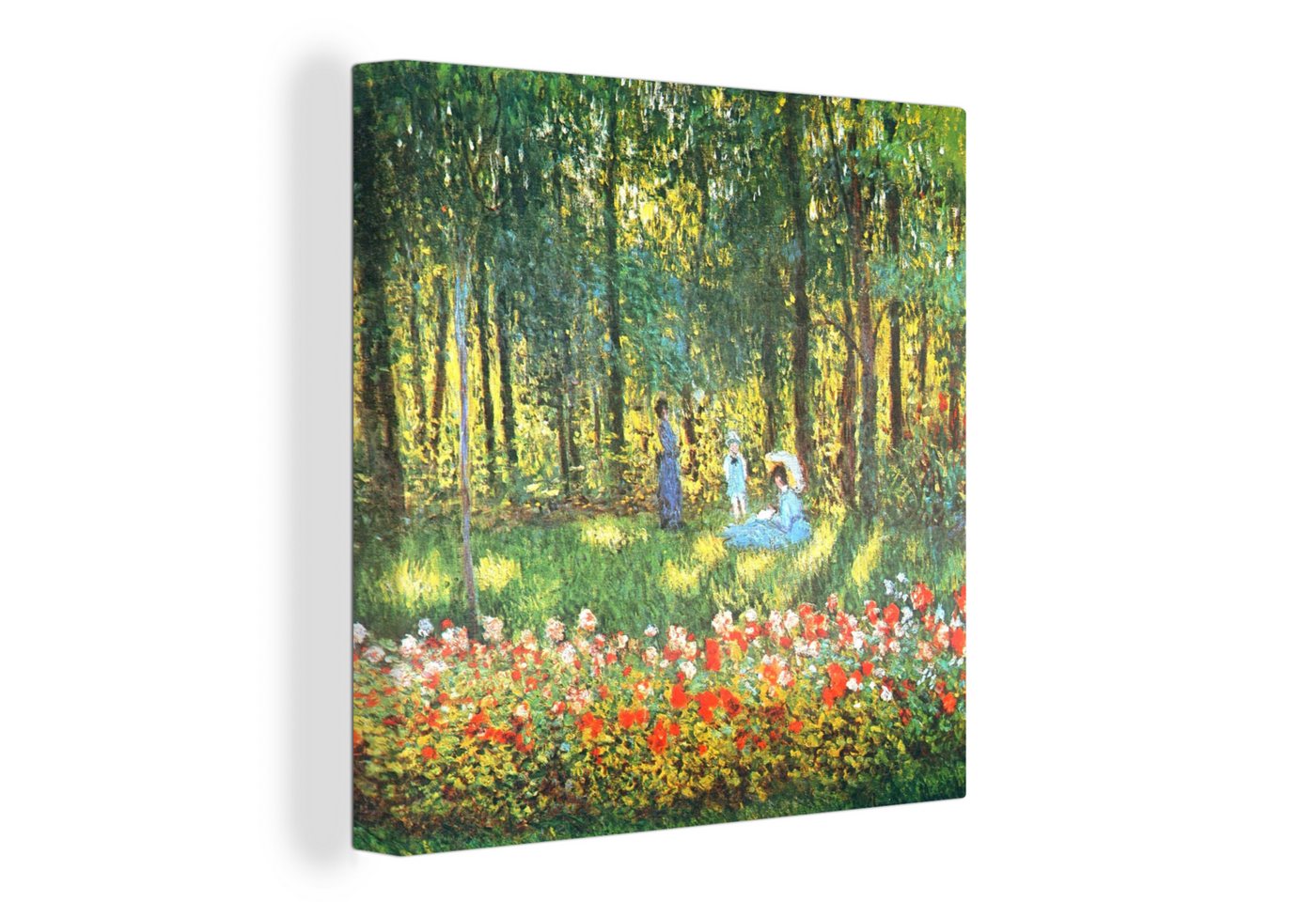 OneMillionCanvasses® Leinwandbild Die Familie des Künstlers im Garten - Claude Monet, (1 St), Leinwand Bilder für Wohnzimmer Schlafzimmer von OneMillionCanvasses®