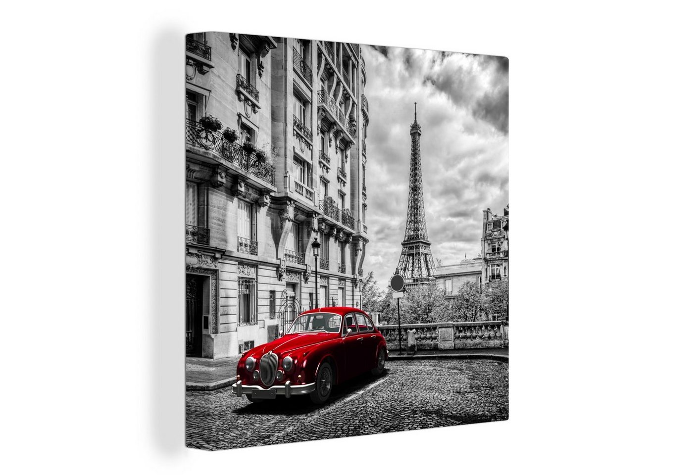 OneMillionCanvasses® Leinwandbild Eiffelturm - Paris - Schwarz, (1 St), Leinwand Bilder für Wohnzimmer Schlafzimmer von OneMillionCanvasses®