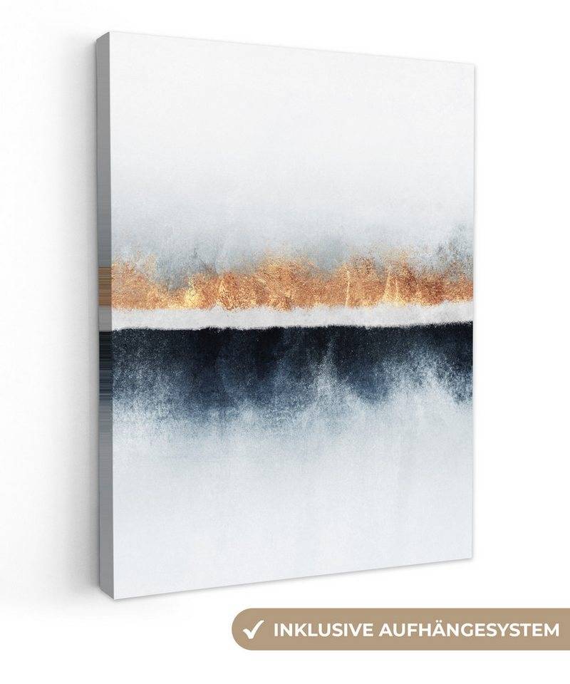 OneMillionCanvasses® Leinwandbild Gold - Abstrakt - Design, (1 St), Leinwand Bilder für Wohnzimmer Schlafzimmer 30x40 cm von OneMillionCanvasses®