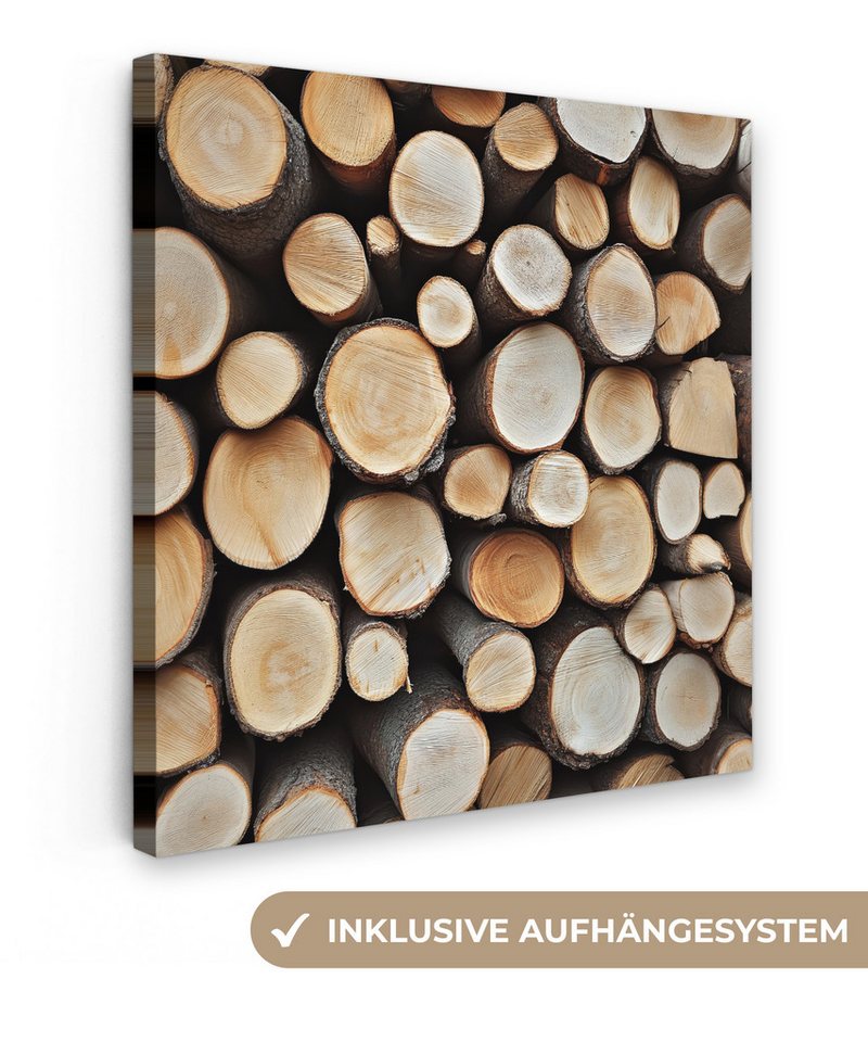OneMillionCanvasses® Leinwandbild Holz - Baumstämme - Textur, Fotodruck (1 St), Leinwand Bilder Klein, Wand Dekoration Aesthetic 30x20 cm von OneMillionCanvasses®