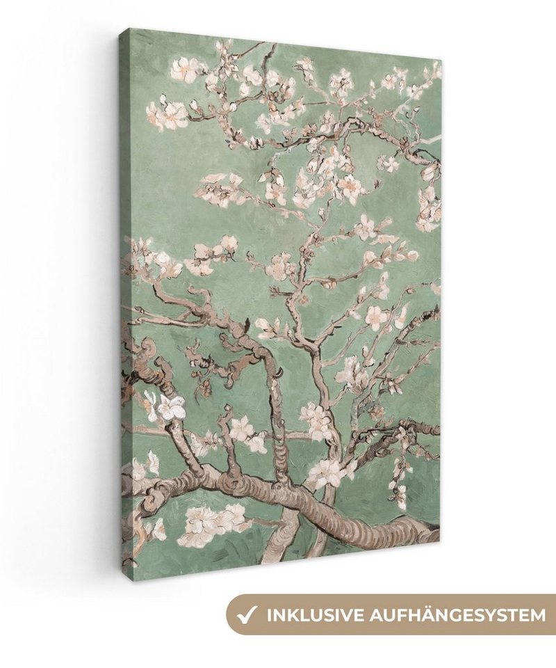 OneMillionCanvasses® Leinwandbild Mandelblüte - Kunst - Van Gogh - Grün, (1 St), Leinwand Canvas Wandbild, Wanddekoration 20x30 cm von OneMillionCanvasses®