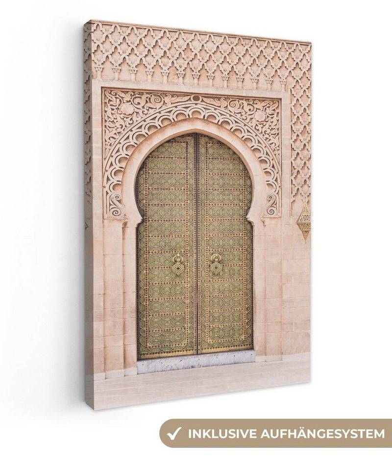 OneMillionCanvasses® Leinwandbild Marokkanische Tür - Rosa - Kunst - Tor, (1 St), Leinwand Canvas Wandbild, Wanddekoration 20x30 cm von OneMillionCanvasses®
