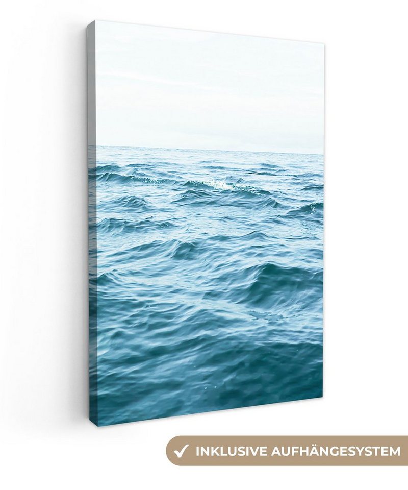 OneMillionCanvasses® Leinwandbild Meer - Wasser - Natur - Ozean, (1 St), Leinwandbild fertig bespannt inkl. Zackenaufhänger, Gemälde, 20x30 cm von OneMillionCanvasses®